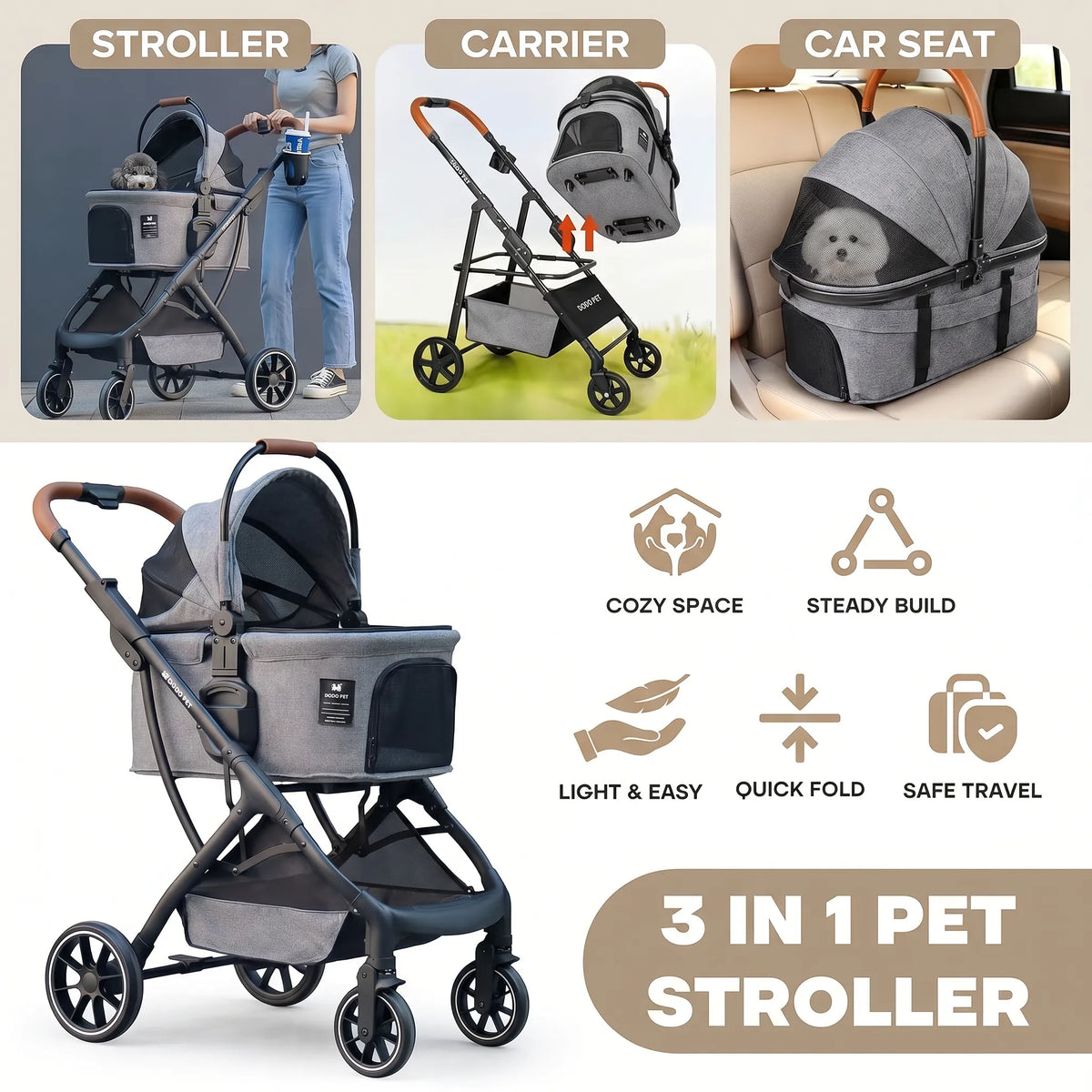 Pet Stroller for Dogs & Cats