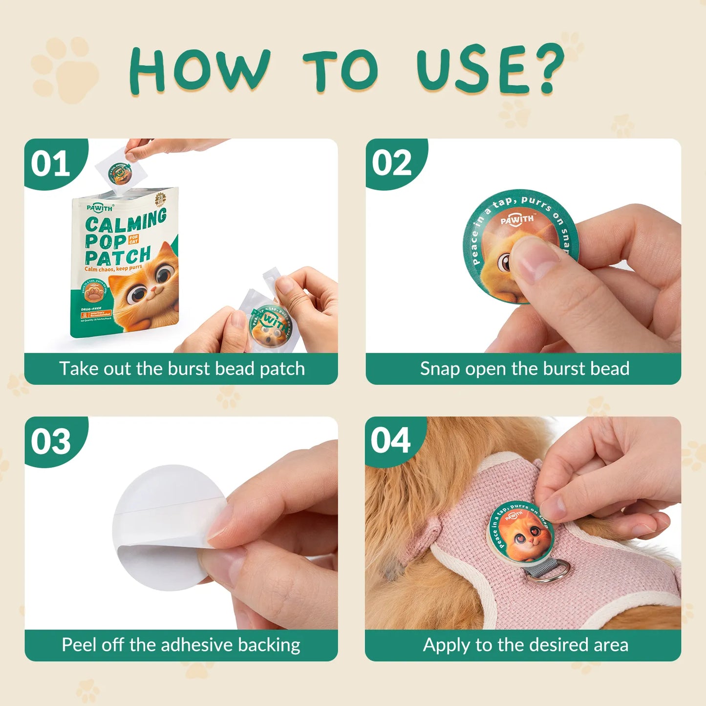 Cat Calming Pop Patch 28 pcs